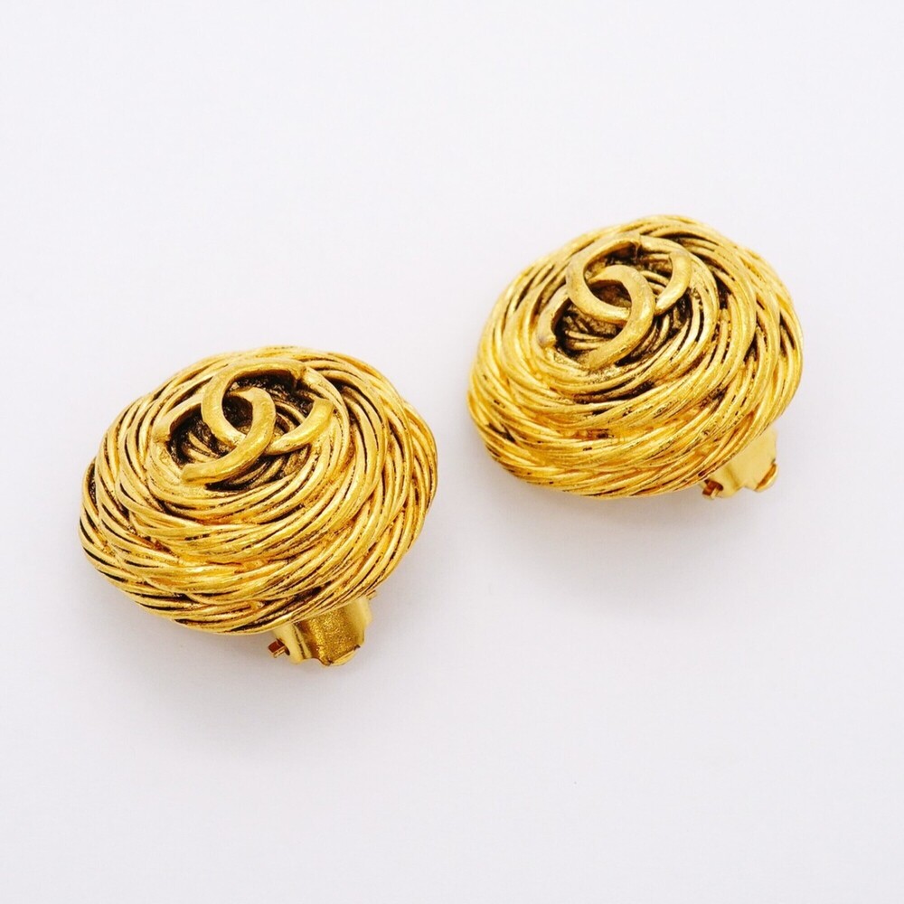 CHANEL Gold Logo Earrings - Picture 2 of 6